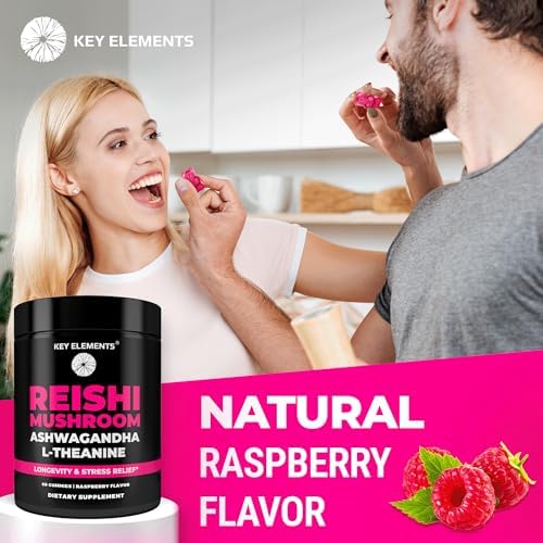 Gomitas de Hongo Reishi Natural con L Teanina y Ashwagandha - Suplementos Potentes para Inmunidad, Alivio del Estrés y Mejora del Sueño - imagen 5
