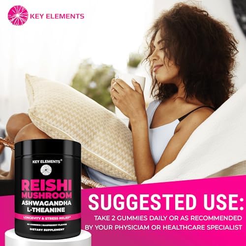 Gomitas de Hongo Reishi Natural con L Teanina y Ashwagandha - Suplementos Potentes para Inmunidad, Alivio del Estrés y Mejora del Sueño - imagen 7