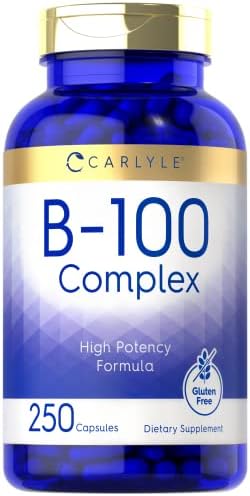 Carlyle B-100 Complejo Vitamínico | 250 Cápsulas | Suplemento Sin OGM, Libre de Gluten - imagen 1