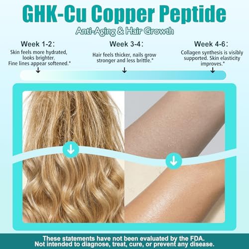 Gotas Líquidas Orales de Péptidos de Cobre GHK-Cu, Suplemento Liposomal 6 en 1 con Colágeno Marino, Ácido Hialurónico, Biotina y Semilla de Uva, - imagen 4