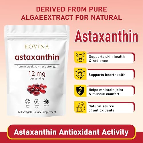 Softgels Ajustables Rovina Astaxantina 12mg • Potente Antioxidante Natural para Ojos, Piel y Salud Inmunológica • Sin Gluten • 120 Cápsulas - imagen 2