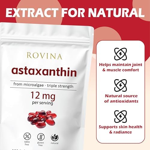 Softgels Ajustables Rovina Astaxantina 12mg • Potente Antioxidante Natural para Ojos, Piel y Salud Inmunológica • Sin Gluten • 120 Cápsulas - imagen 3