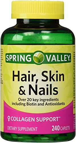 Spring Valley - Suplemento para Cabello, Piel y Uñas, Biotina-Colágeno-Gelatina, 240 Tabletas - imagen 2