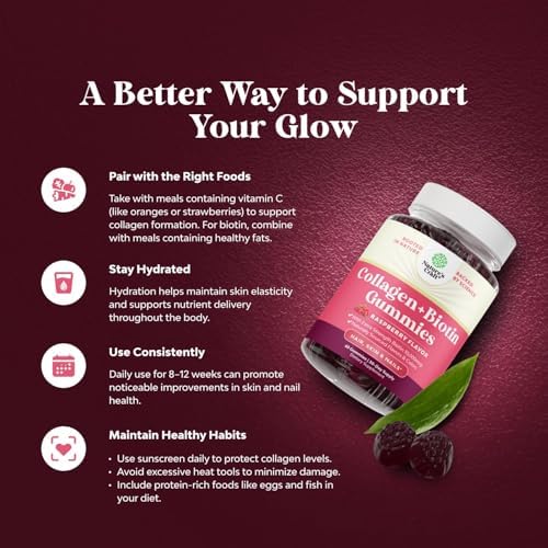 Gomitas para Cabello, Piel y Uñas para Mujeres - Biotina y Colágeno Extra Fuerte - 10000mcg por porción - 90 gomitas Non-GMO y Kosher - imagen 2