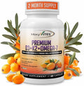 MoxyVites Vitamina D3 K2 5000 IU – Alta Absorción D3 + K2 MK-7 con Aceite de Espino Amarillo y Omega-7 – Soporte Óseo, Cardiaco e Inmunológico para - imagen 1