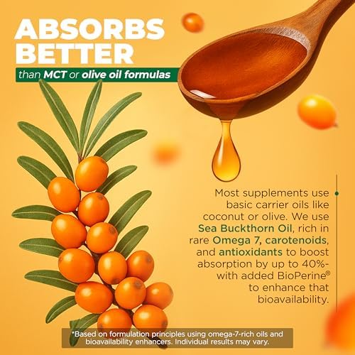 MoxyVites Vitamina D3 K2 5000 IU – Alta Absorción D3 + K2 MK-7 con Aceite de Espino Amarillo y Omega-7 – Soporte Óseo, Cardiaco e Inmunológico para - imagen 5