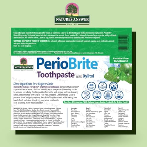 Pasta de Dientes Natural Periobrite de Nature's Answer, Menta Fresca, 4 Onzas, Paquete de 3 - imagen 2
