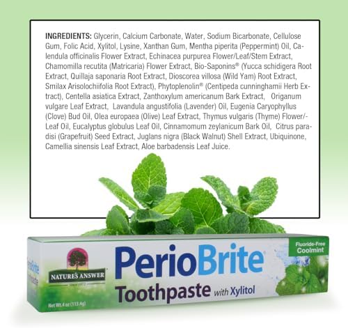 Pasta de Dientes Natural Periobrite de Nature's Answer, Menta Fresca, 4 Onzas, Paquete de 3 - imagen 3