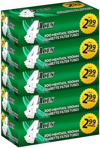 Tubo de Cigarrillos 4 Aces Mentol 100mm (100 piezas) Caja de 200 (5 Cajas) - imagen 1