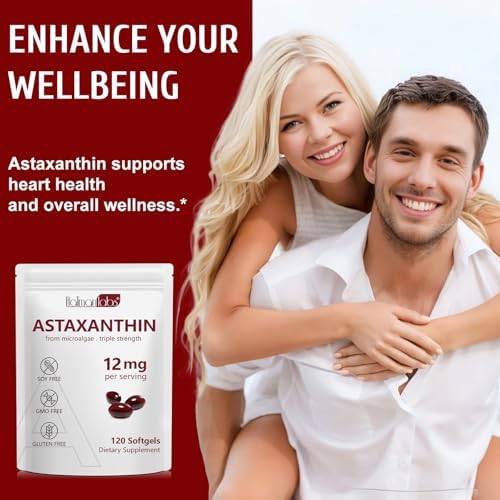 Suplementos de Astaxantina Daiasns 12mg, Antioxidante para Ojos, Articulaciones, Circulación y Piel - No GMO, 120 Gelatinas Blandas - Suministro para - imagen 7