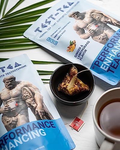 Test-Tea | Té Herbal Aumentador de Testosterona para Hombres | Sabor Jengibre y Hierba Limón | Bolsa de 20 Paquetes | con Tongkat Ali, Tribulus - imagen 5