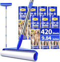 Rodillo Adhesivo Extra Grande de 9.84, Mango Largo de 58.3 para Quitar Pelusa, 7 Rodillos para Ropa, Pelo de Mascotas, Muebles y Limpieza de Paredes - imagen 1