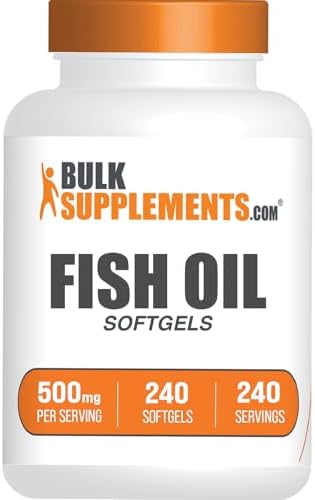 Suplementos de Aceite de Pescado BulkSupplements.com 500mg - Omega 3, 240 Cápsulas Blandas, Sin Gluten, 1 Cápsula por Porción - imagen 1