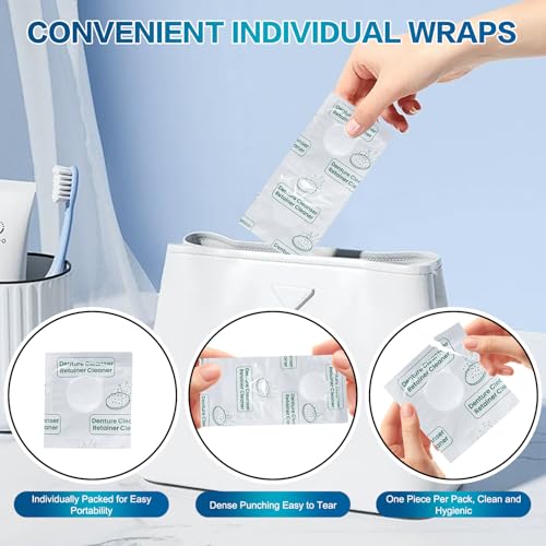 Tabletas Limpiadoras para Retenedores, Limpiador Efervescente para Dentaduras - 120 Piezas, Suministro para 4 Meses, Elimina Manchas y Olores para - imagen 6