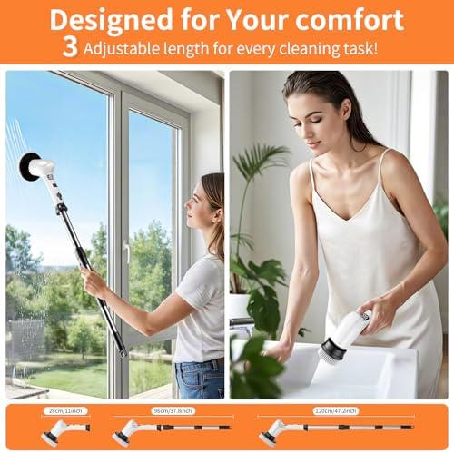 Limpiador Eléctrico de Baño con Cepillo Giratorio Inalámbrico - Cepillo Eléctrico para Azulejos, Bañera, Cocina y Paredes - imagen 4