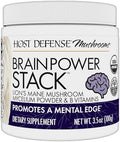 Host Defense BrainPower Stack en Polvo - Suplemento de Soporte Cerebral con Melena de León, Niacina (B3) y Vitamina B12 - 100g (66 Porciones) - imagen 1