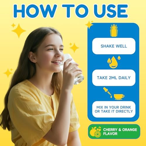 Gotas Líquidas NaSeny L-Lisina Liposomal 1000MG para Niños y Adultos, Suplemento con Calcio, GABA, Vitamina D3, K, K2 - 2 FL OZ - imagen 7
