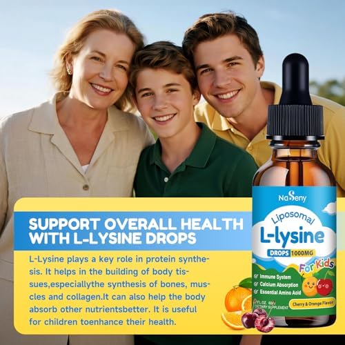 Gotas Líquidas NaSeny L-Lisina Liposomal 1000MG para Niños y Adultos, Suplemento con Calcio, GABA, Vitamina D3, K, K2 - 2 FL OZ - imagen 8