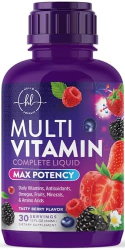 Multivitamínico Líquido Sin Azúcar - Multivitamínico Diario para Mujeres, Hombres y Niños, Vitaminas A, C, D, B-12, Biotina y Zinc - Promueve el - imagen 1