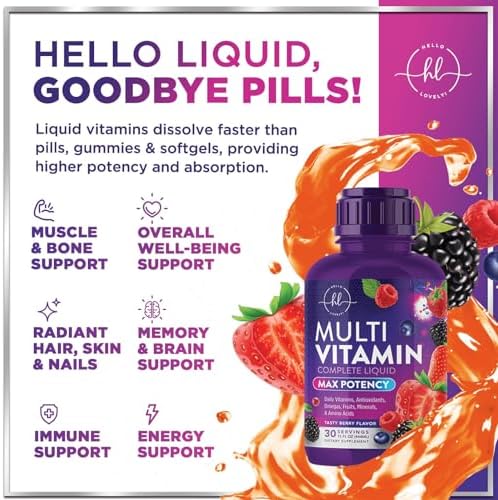 Multivitamínico Líquido Sin Azúcar - Multivitamínico Diario para Mujeres, Hombres y Niños, Vitaminas A, C, D, B-12, Biotina y Zinc - Promueve el - imagen 6