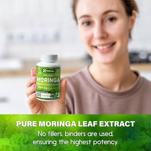 Cápsulas de Moringa | 300 Cápsulas | Moringa Oleifera | 100% Puras y Naturales | Suplemento Sin OGM y Sin Gluten | Superalimento Verde Completo | - imagen 2