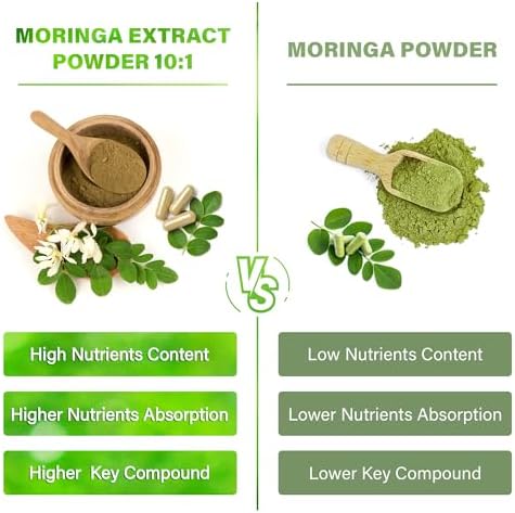 Cápsulas de Moringa | 300 Cápsulas | Moringa Oleifera | 100% Puras y Naturales | Suplemento Sin OGM y Sin Gluten | Superalimento Verde Completo | - imagen 3