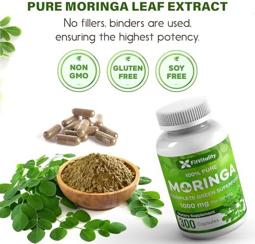 Cápsulas de Moringa | 300 Cápsulas | Moringa Oleifera | 100% Puras y Naturales | Suplemento Sin OGM y Sin Gluten | Superalimento Verde Completo | - imagen 4