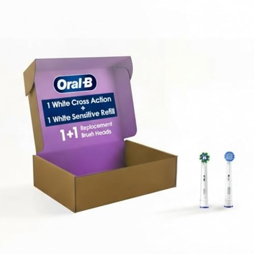 Cabezal de Repuesto para Cepillo de Dientes Eléctrico Oral-B, CrossAction, Blanco, 1 Cuenta + 1 Sensible Blanco - imagen 4