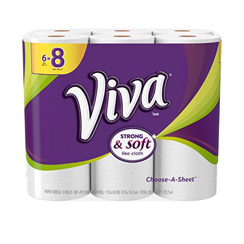 Toallas de Papel VIVA Choose-A-Sheet, Rollo Grande Blanco, 6 Rollos, Textura Tipo Tela, Resistentes y Suaves para una Limpieza Superior - imagen 6