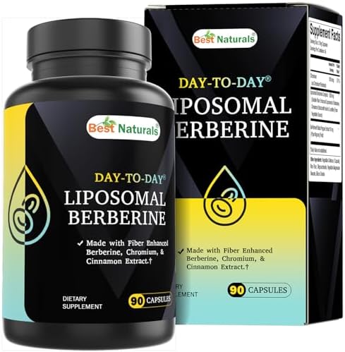Best Naturals Berberina Liposomal 1200 mg con Bioperine - 90 Cápsulas Veganas con Cromo, Extracto de Canela y Fibra. - imagen 1