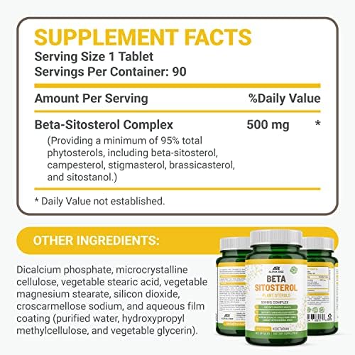 Beta Sitosterol - Tabletas de 500mg - No OGM - Apoyo a la Salud Prostática y Niveles de Colesterol Saludables - Complejo de Fitosteroles - Esteroles - imagen 8