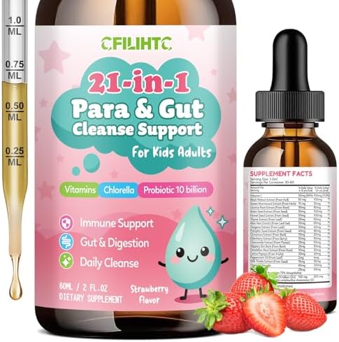 Limpieza de Parásitos 21 en 1 para Humanos y Niños – Ajenjo, Nogal Negro, Semilla de Calabaza, Probióticos 10 Mil millones CFU, Suplemento Digestivo, - imagen 1