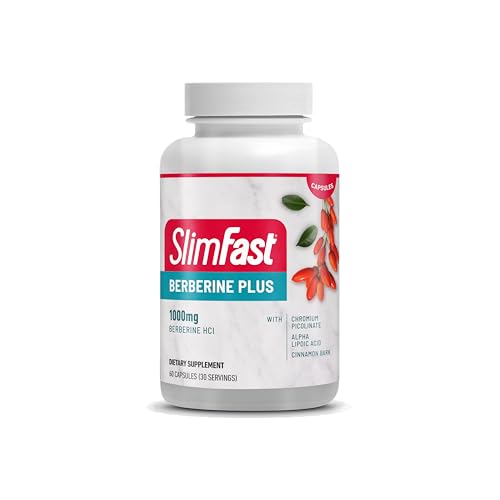 Cápsulas SlimFast Berberina Plus, Suplemento de Berberina con Berberina HCL, Cromo Picolinato, Ácido Alfa Lipoico y Canela, 60 Cápsulas, 30 Porciones - imagen 2