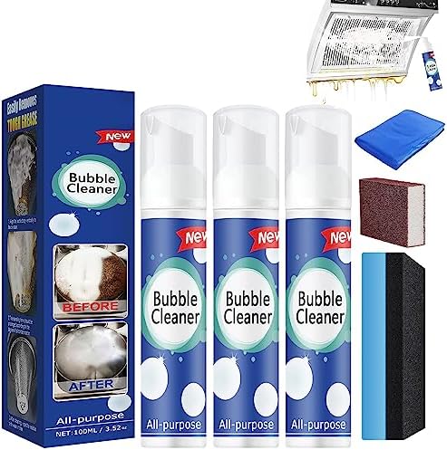 Rednow (100ML*3PCS) Espuma Limpiadora de Burbujas, Limpiador de Aceite Pesado, Spray Multiusos sin Enjuague para Cocina, Eliminador de Manchas y Grasa - imagen 1