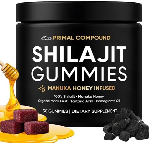 Gomitas de Shilajit TOGOLIUN para hombres con Miel de Manuka, Fruta Monje Orgánica y Ácido Fúlvico, 30 gomitas suplementarias - imagen 1
