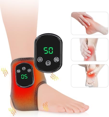 Masajeador portátil para pies y tobillos con calor – Vibración de 3 velocidades y 5 temperaturas, inalámbrico para aliviar el dolor, hinchazón y - imagen 5