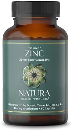 Suplemento de Zinc Natura Health Products 25 mg - Apoya la Salud Celular y Respuesta Inmunitaria - Zinc de Origen Alimentario (60 Cápsulas) - imagen 1