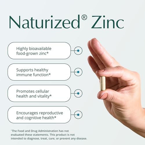 Suplemento de Zinc Natura Health Products 25 mg - Apoya la Salud Celular y Respuesta Inmunitaria - Zinc de Origen Alimentario (60 Cápsulas) - imagen 2
