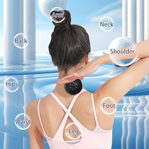 Bola de Masaje Vibratoria JIEJUNJIE con 5 Modos de Velocidad para Recuperación Muscular y Liberación Miofascial - Bola de Masaje Profundo para Puntos - imagen 5