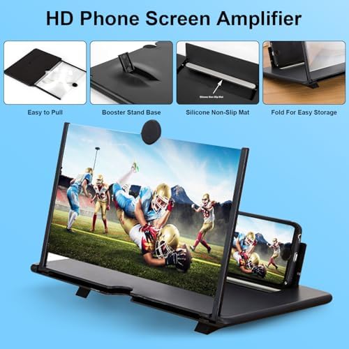 Amplificador de Pantalla para Teléfono, Lupa HD de 10 Pulgadas para Películas, Videos y Juegos, Ligera y Plegable con Soporte Móvil - imagen 2