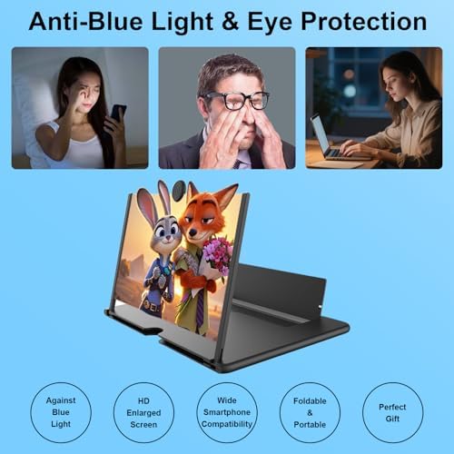 Amplificador de Pantalla para Teléfono, Lupa HD de 10 Pulgadas para Películas, Videos y Juegos, Ligera y Plegable con Soporte Móvil - imagen 3