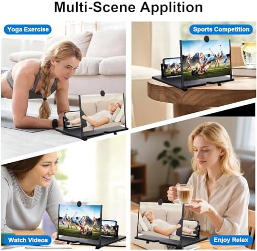 Amplificador de Pantalla para Teléfono, Lupa HD de 10 Pulgadas para Películas, Videos y Juegos, Ligera y Plegable con Soporte Móvil - imagen 5