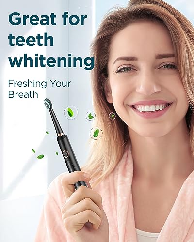 Cepillo de Dientes Eléctrico Rtauys para Adultos, 8 Cabezas de Cepillo y Estuche de Viaje, 5 Modos con Temporizador Inteligente de 2 Minutos, Carga - imagen 3