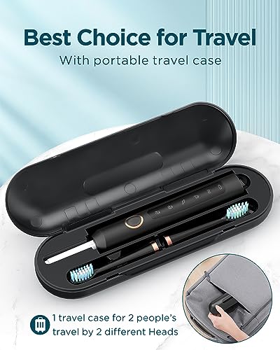 Cepillo de Dientes Eléctrico Rtauys para Adultos, 8 Cabezas de Cepillo y Estuche de Viaje, 5 Modos con Temporizador Inteligente de 2 Minutos, Carga - imagen 7