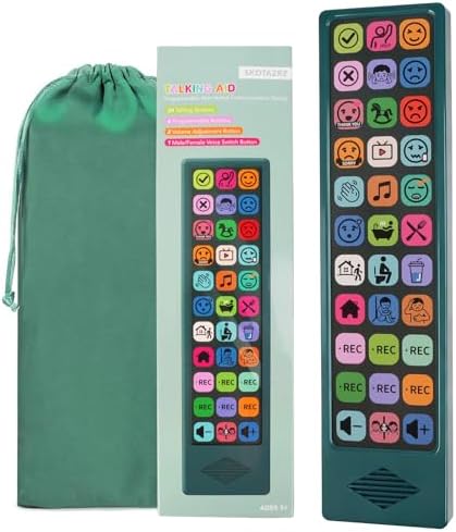 Dispositivo AAC Skdtazrz para Autismo y Niños y Adultos No Verbales, 24 Voces Preinstaladas, 6 Botones de Grabación, Voz Masculina/Femenina, Ayuda de - imagen 1