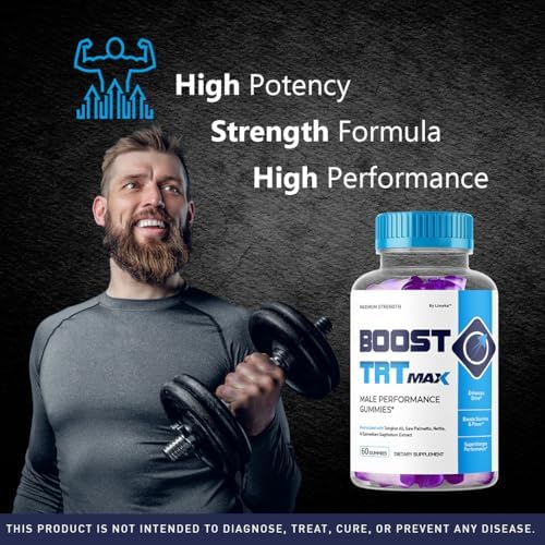 Boost TRT Max - Gomas oficiales para hombres con fórmula natural avanzada, apoyo máximo para el rendimiento y bienestar general, 1 mes de suministro - imagen 3