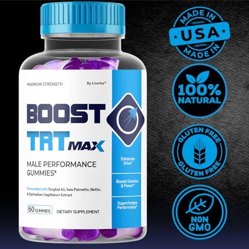 Boost TRT Max - Gomas oficiales para hombres con fórmula natural avanzada, apoyo máximo para el rendimiento y bienestar general, 1 mes de suministro - imagen 5