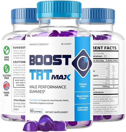 Boost TRT Max - Gomas oficiales para hombres con fórmula natural avanzada, apoyo máximo para el rendimiento y bienestar general, 1 mes de suministro - imagen 8