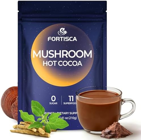 Cacao Caliente de Champiñón, Mezcla Cremosa con Hongo Reishi, Magnesio e Ingredientes Botánicos, Bebida en Polvo para la Rutina Nocturna - imagen 1