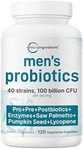 Probióticos Micro Ingredients para Hombres 100 Mil Millones CFU, 40 Cepas, 120 Cápsulas Vegetarianas | Pre, Pro, Postbióticos y Enzimas - imagen 1